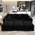 82.7" Plush Corduroy 3-Seat Sofa