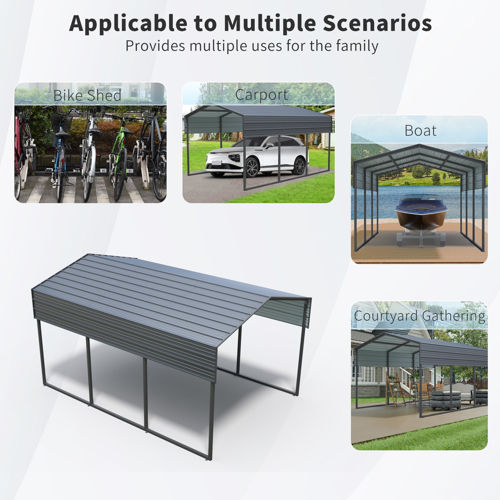 Outdoor Carport - 10 X 15 FT Heavy Duty Canopy