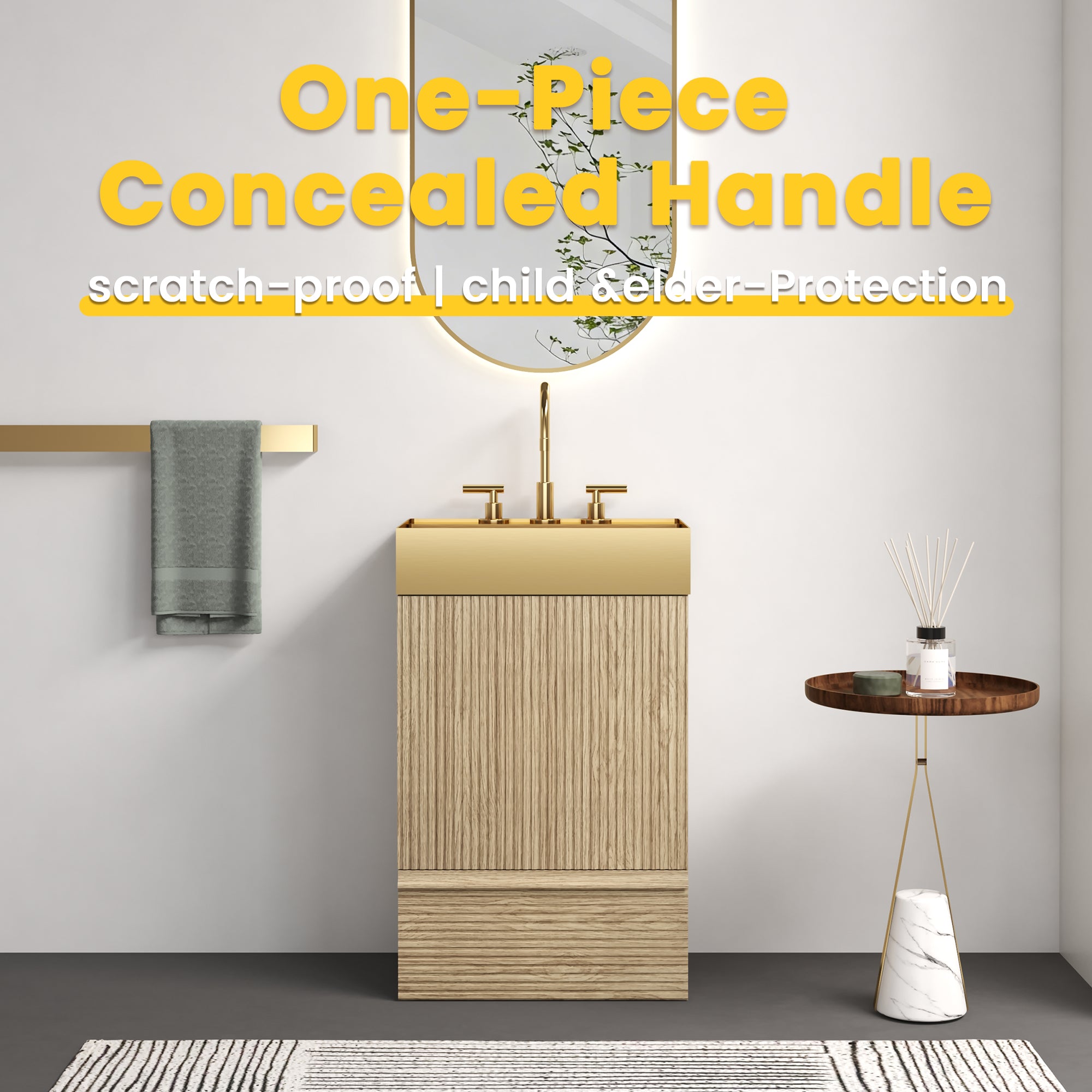 Gada 20" Striped Light Bathroom Vanity