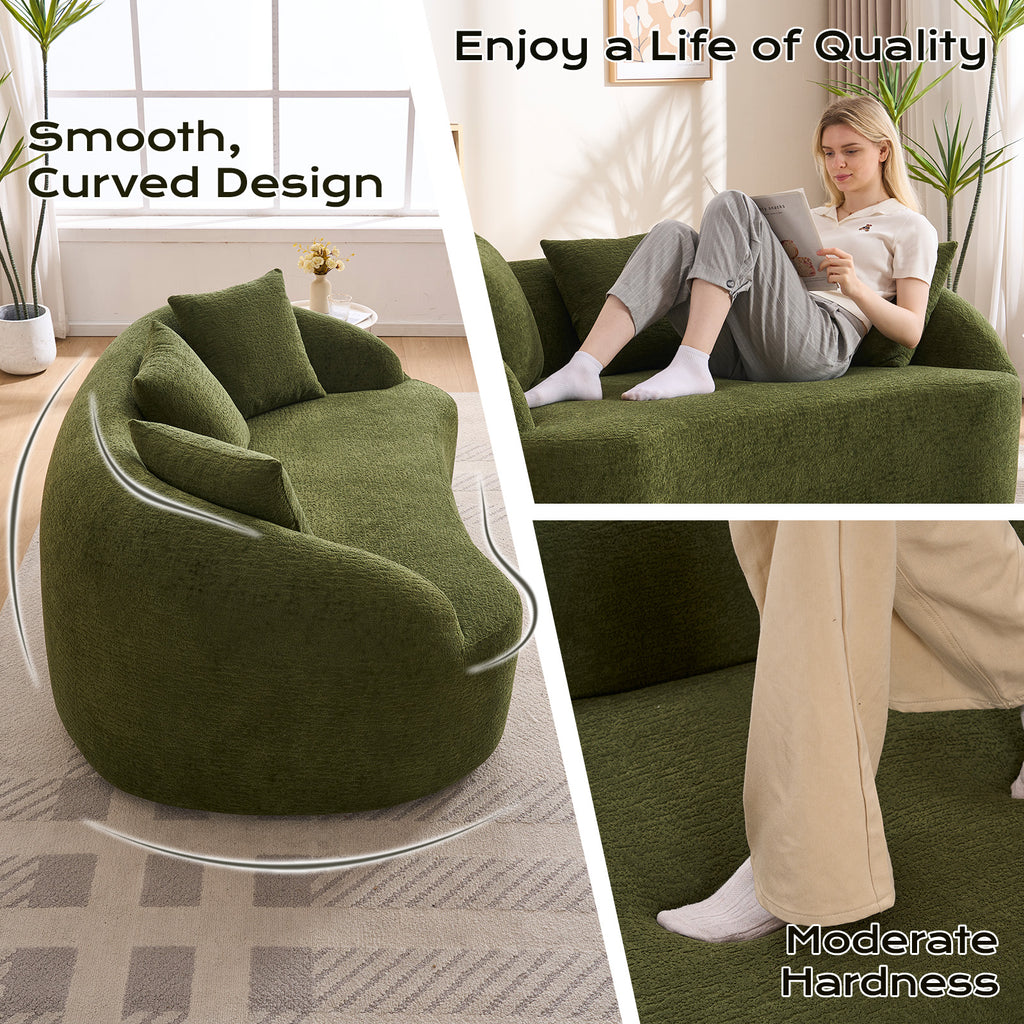 LY-049S Curved Modern Boneless Sofa Loveseat