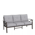 70” All-Weather Metal 3-Seat Patio Sofa, Khaki Frame