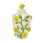 Elegant Ceramic Jar with Lemon Accents