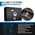 0.23 Cu Ft Top Opening Biometric Security Safe