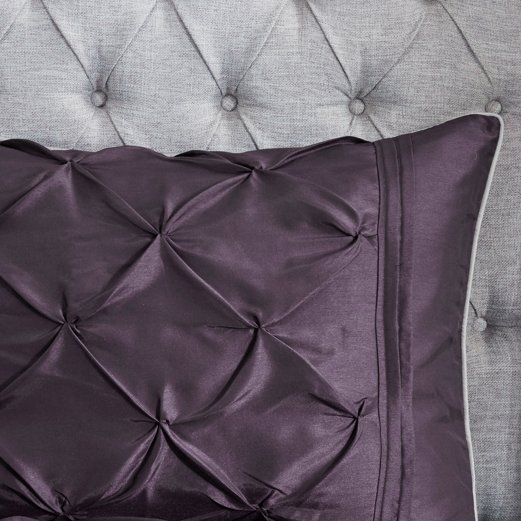 7 Piece Tufted Comforter Set - Plum Cal King