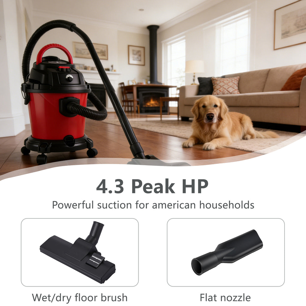 5 Gallon Wet Dry Vacuum Cleaner with Blowing Function
