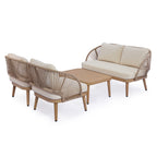 4-Piece Acacia Wood Patio Seating Set