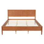 King Size Wood Platform Bed Frame with Classic Panel Headboard