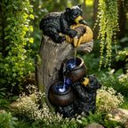 Bear Outdoor Water Fountain with LED Lights