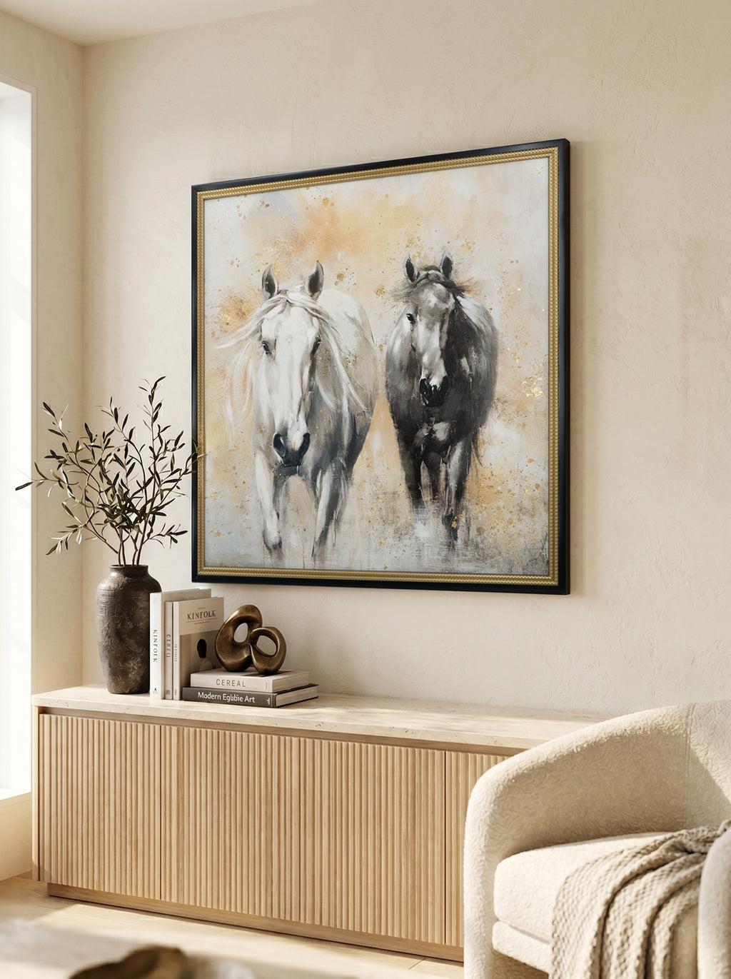 39.4x39.4" Realistic Hand-Painted Wall Décor