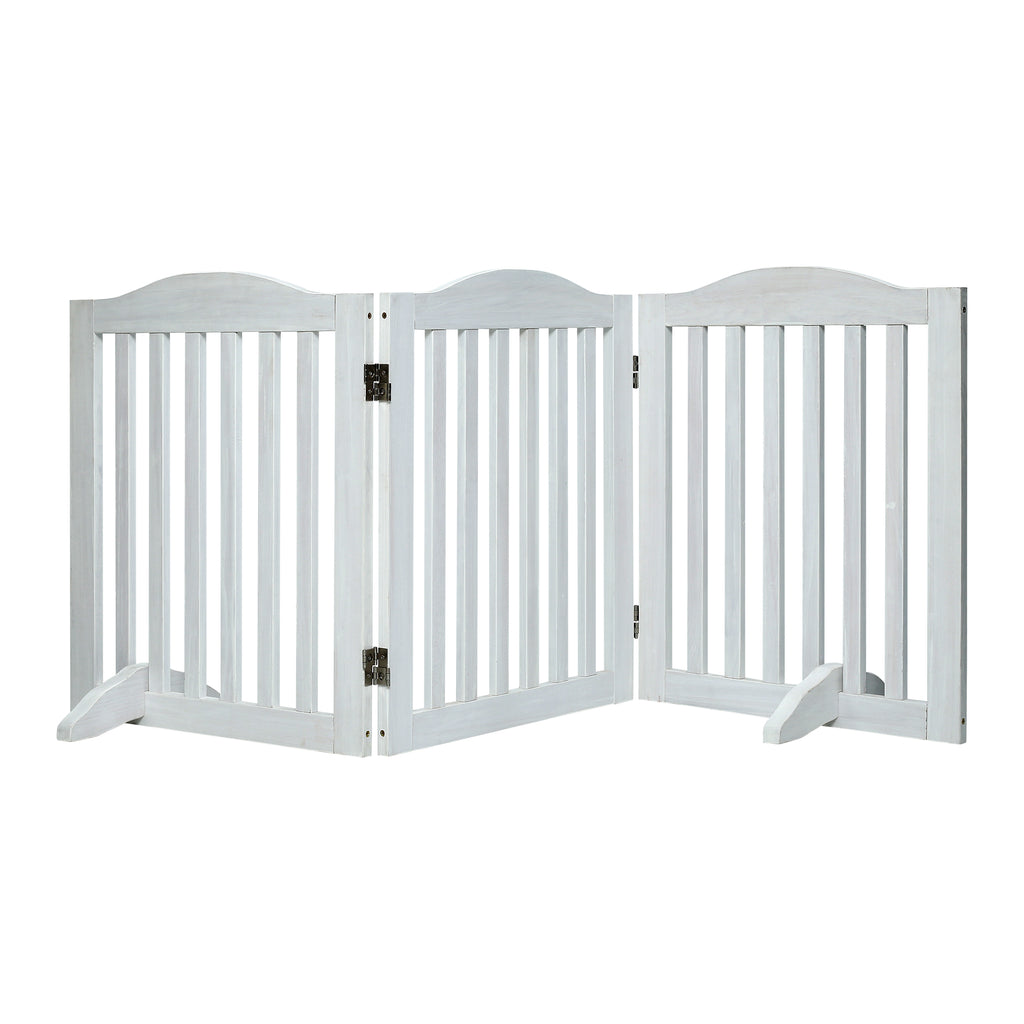 Wooden Freestanding Foldable Pet Gate for Dogs