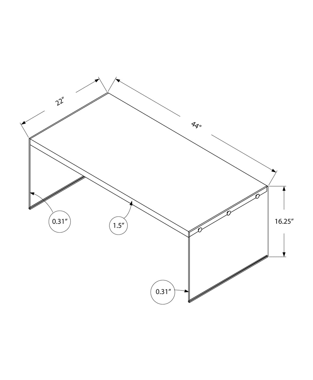 Glossy Rectangular Coffee Table