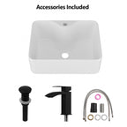 16"x12" White Ceramic Rectangular Vessel Bathroom Sink