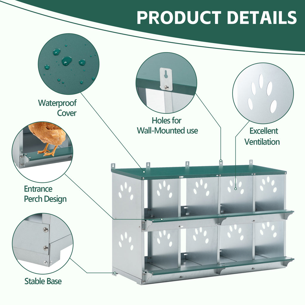 8 Compartment Chicken Nesting Boxes