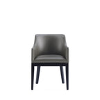 Gansevoort Wood Vegan Leather Armchair in Graphite