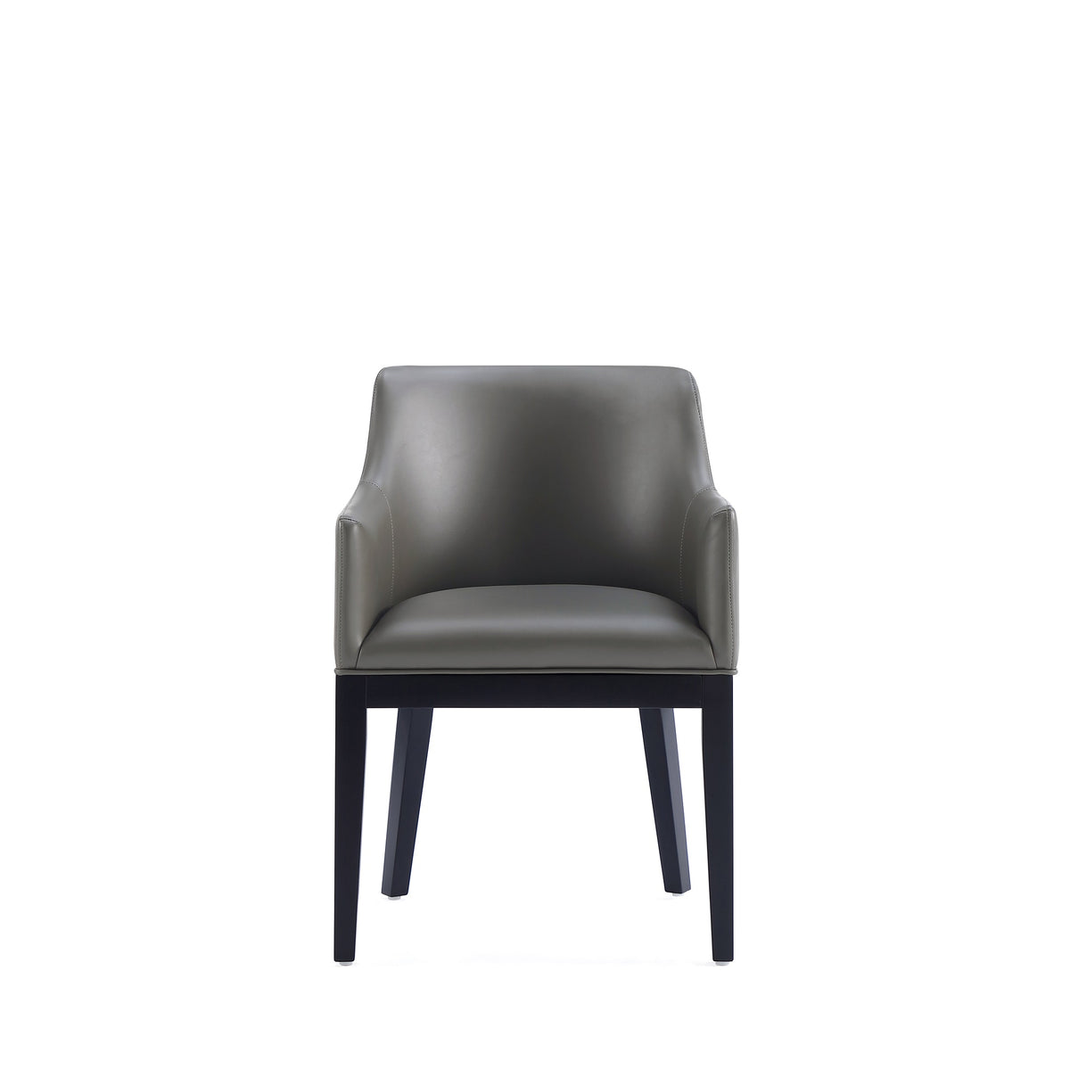 Gansevoort Wood Vegan Leather Armchair in Graphite