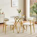 35.4-Inch Round Tempered Glass Dining Table