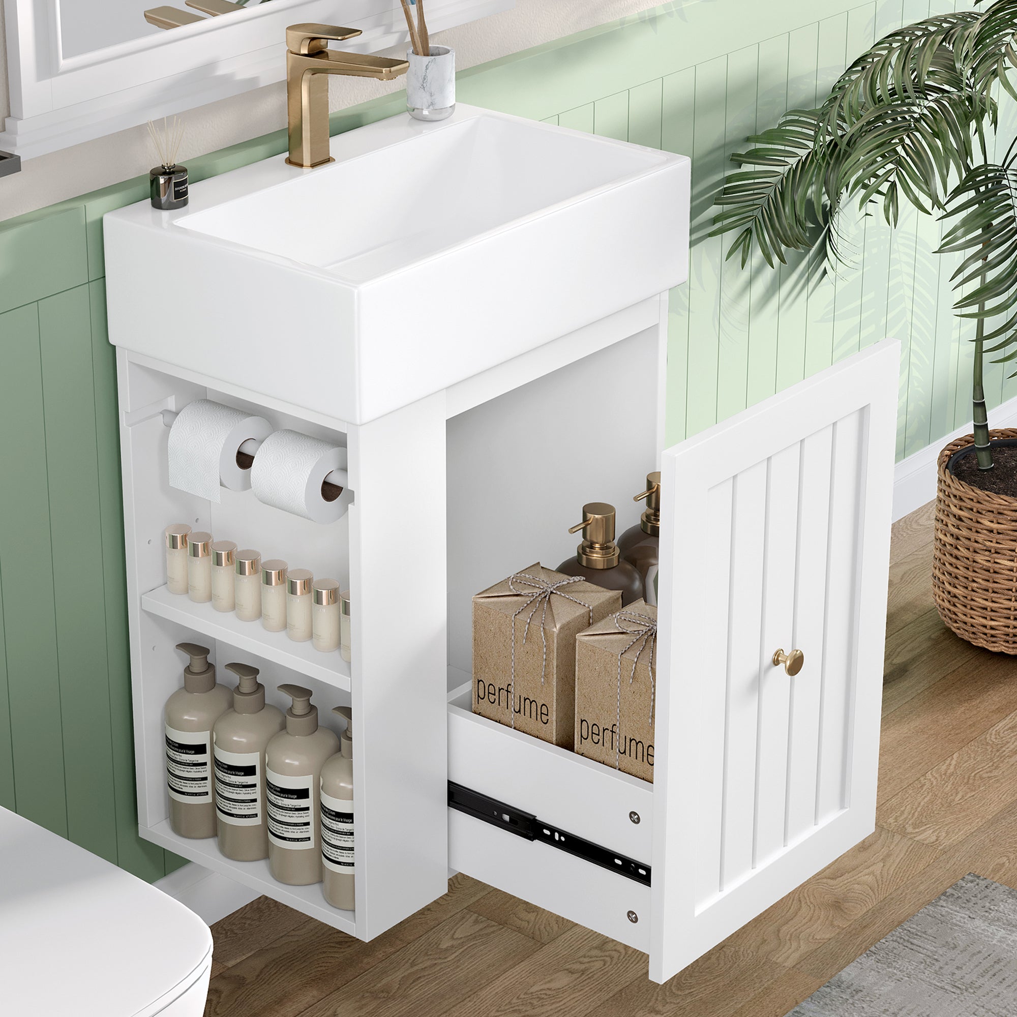 20-Inch Bathroom Vanity with Ceramic Sink