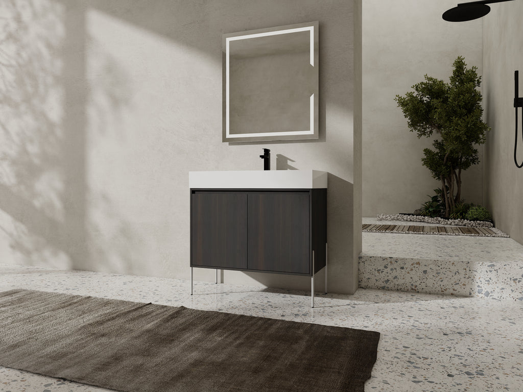 36" Freestanding Bathroom Vanity with Resin Sink