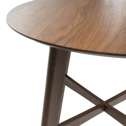 Mid-Century Modern Round Wooden Bar Table – 42" High