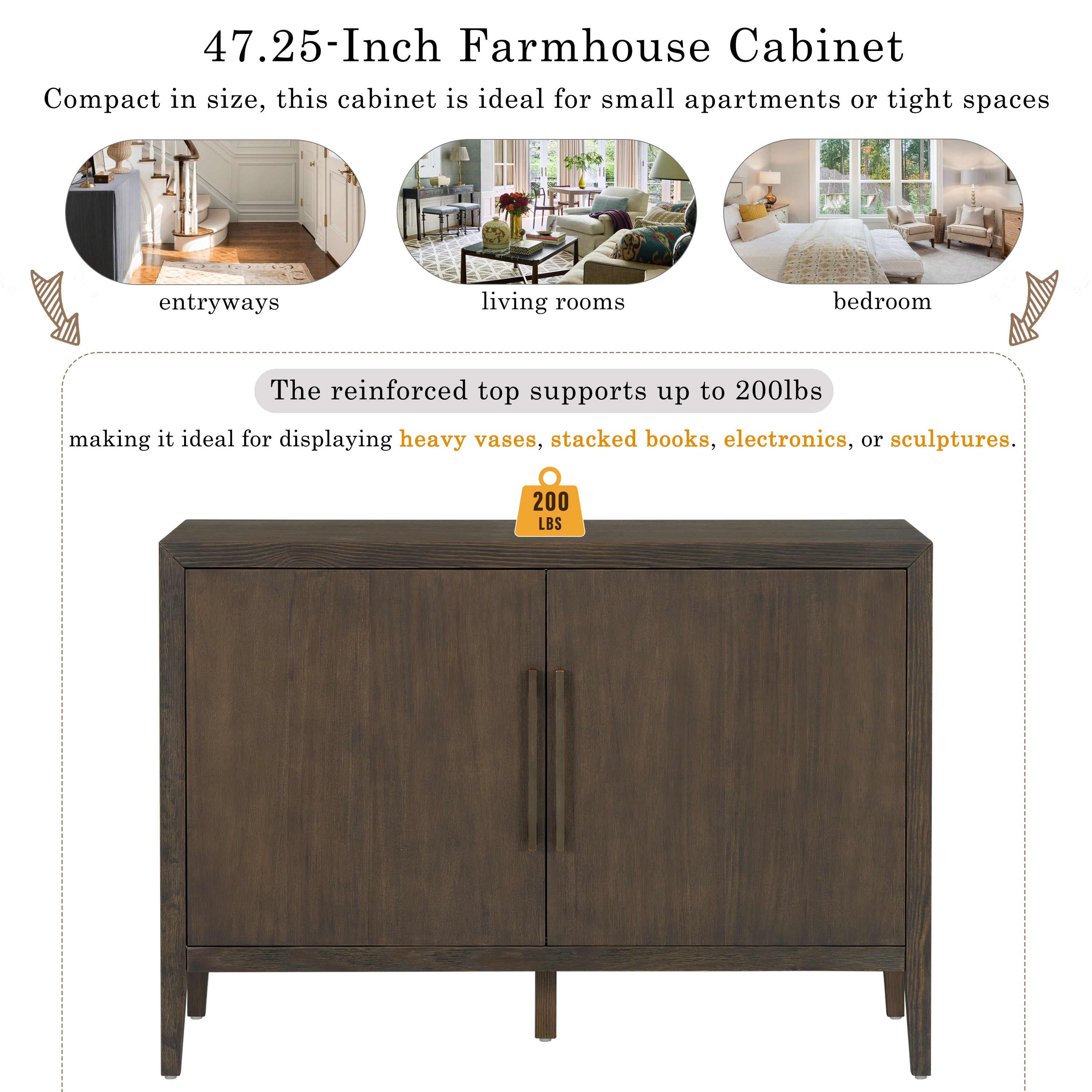 U_STYLE 47.25-Inch Farmhouse Sideboard
