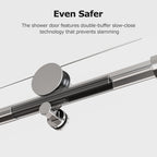 Frameless Single Sliding Shower Doors with Soft-Close Mechanism