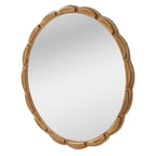 Round Solid Wood Wall Mirror - 31.5" Rustic Farmhouse