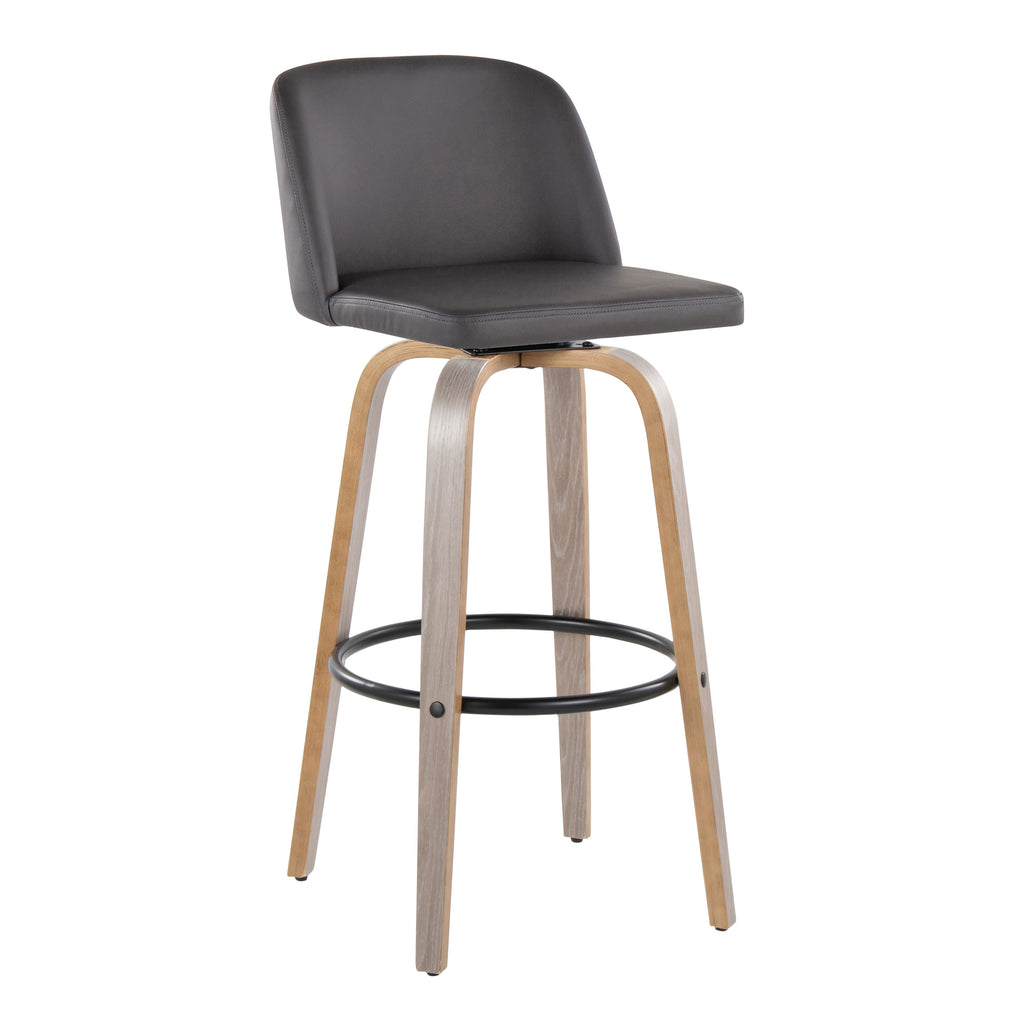 30" Contemporary Fixed-Height Barstool with Swivel in Light