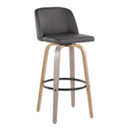 30" Contemporary Fixed-Height Barstool with Swivel in Light