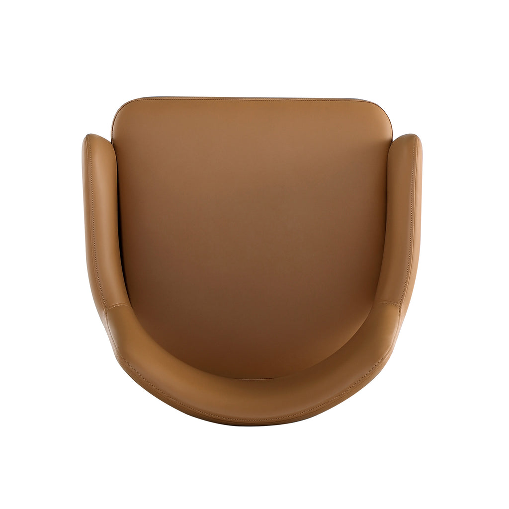 Tremont Metal Vegan Leather Armchair in Saddle