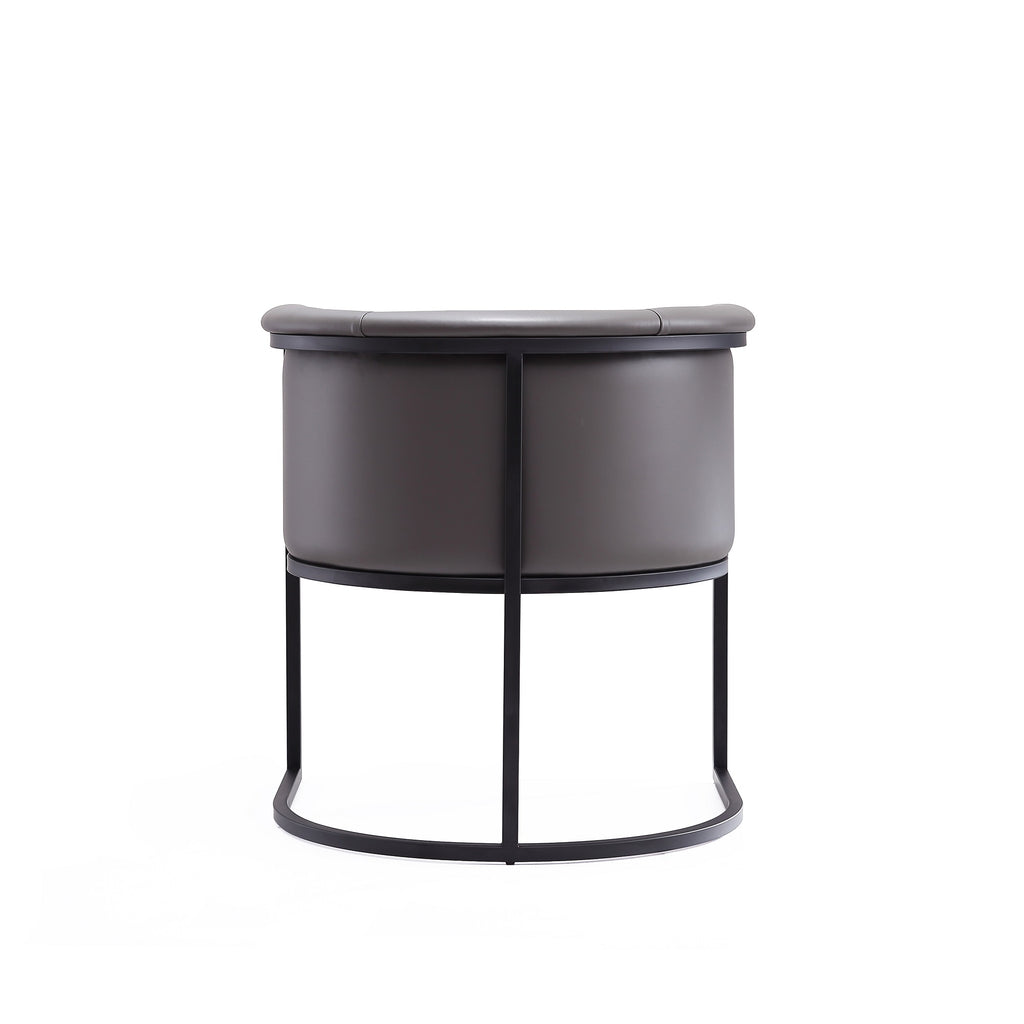 Cosmopolitan Metal Vegan Leather Dining Chair in Graphite