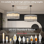 37" Modern Gold Round Chandelier