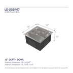 Stainless Steel Kitchen Sink - 18"x18" Single Bowl