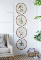 Flora Print Round Frame Set of 4