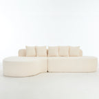 110.2'' Ivory Curved Sectional Sofa