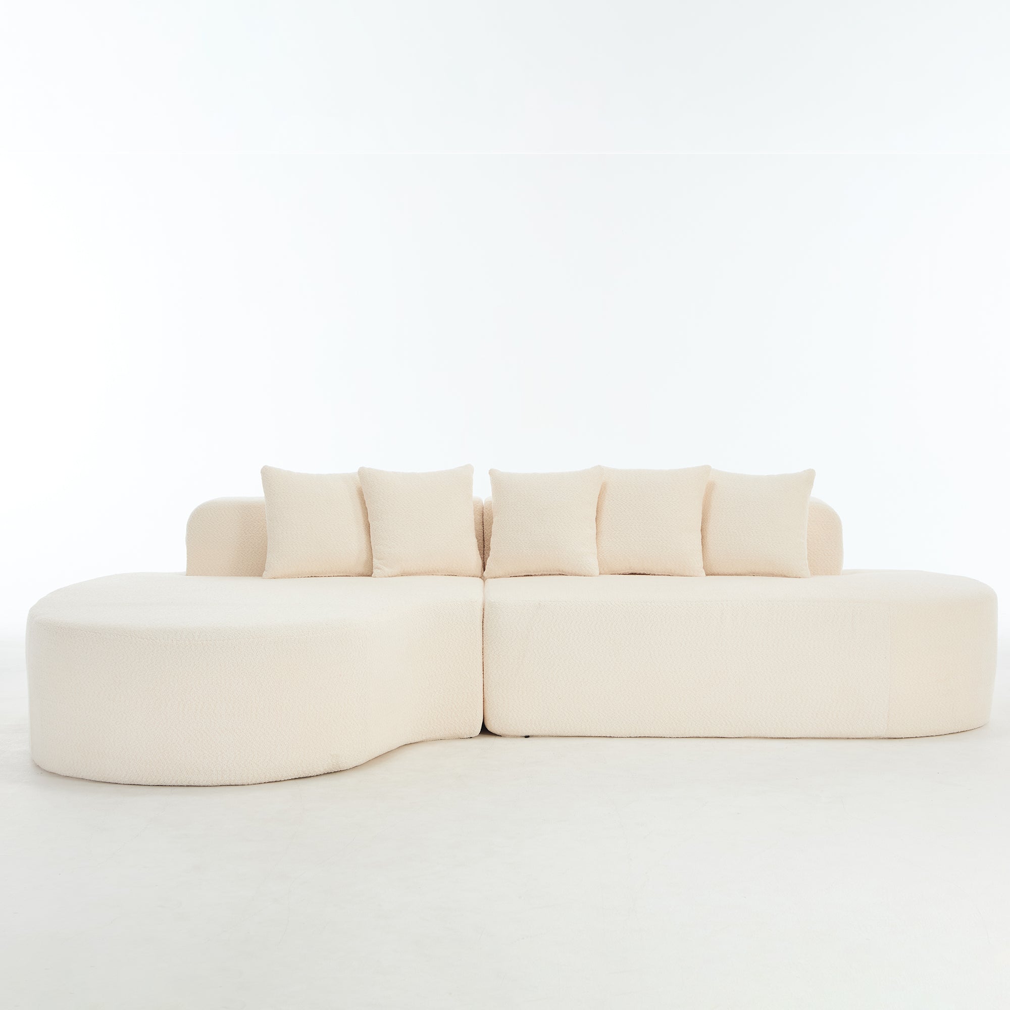 110.2'' Ivory Curved Sectional Sofa