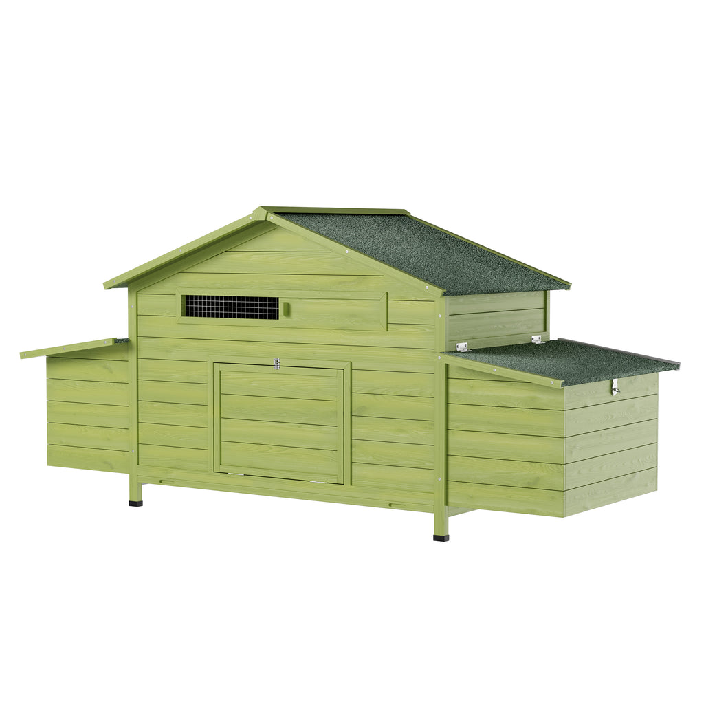Large Wooden Chicken Coop with Free-Range Doors