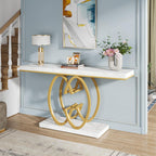 Luxurious 55" Faux Marble Console Table