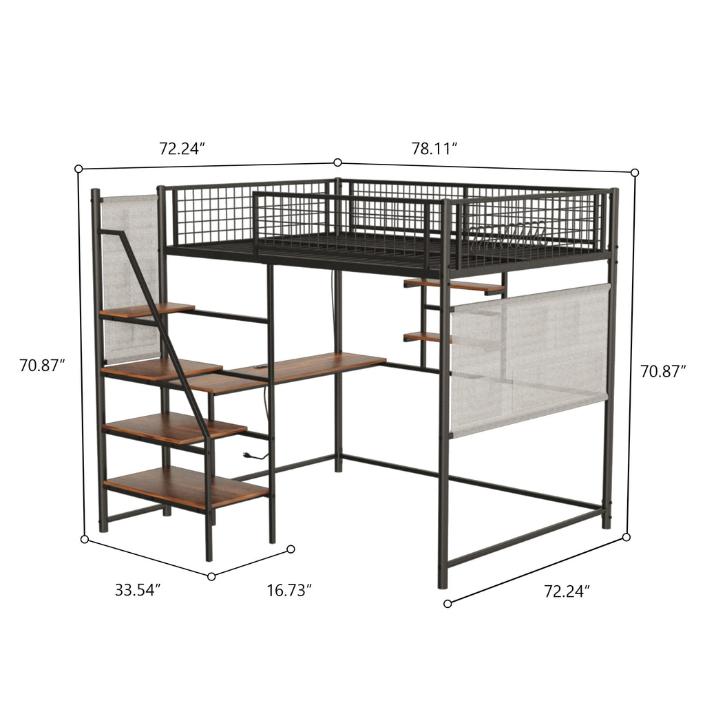 Full Size Loft Metal Bed