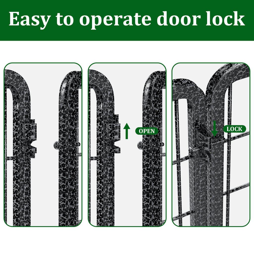 Dog Playpen Outdoor Extra Wide 16 Piece Panels Heavy Duty Dog Fence 40" Height Anti-Rust with Doors Portable for RV Camping Yard, Total 37FT, 111Sq.ft, Snowy