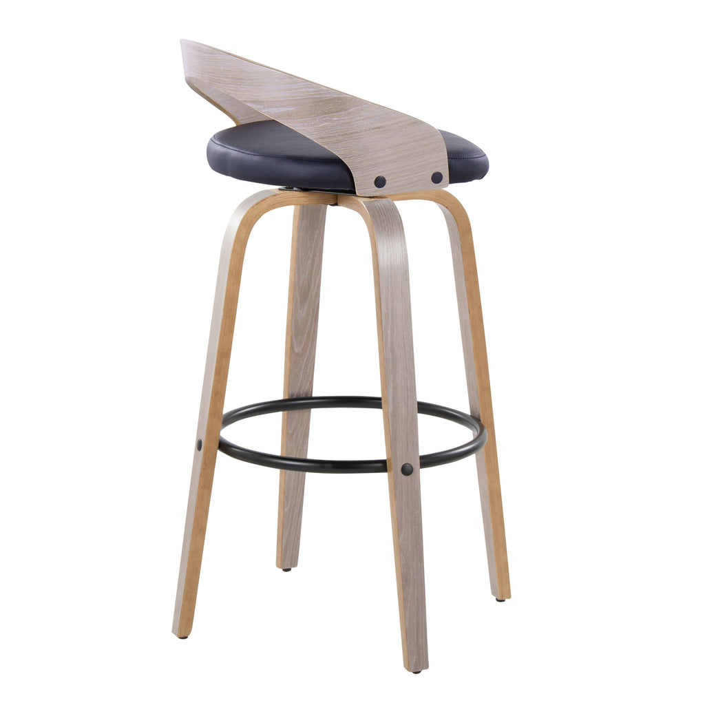 30" Contemporary Fixed-Height Barstool with Swivel in Light