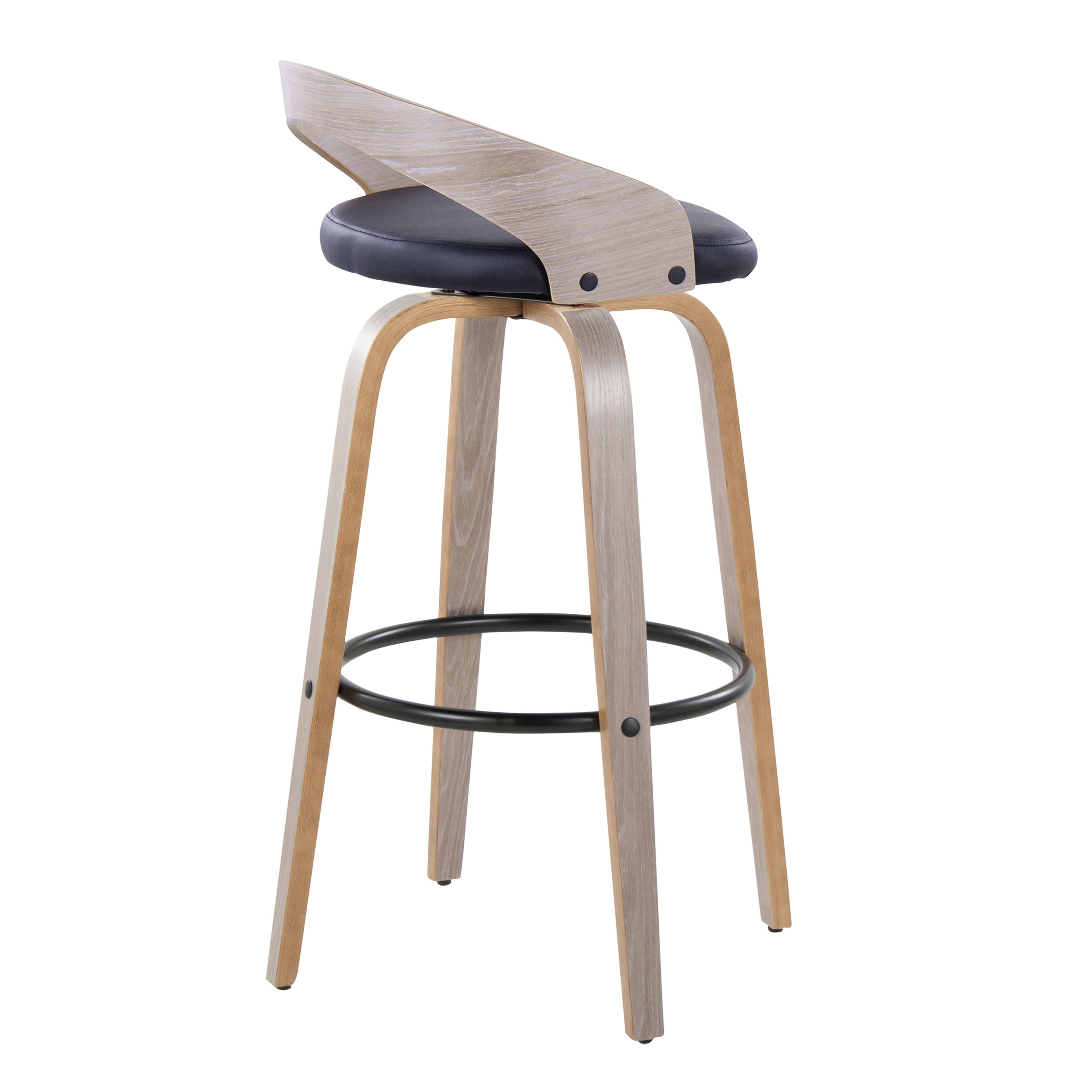 30" Contemporary Fixed-Height Barstool with Swivel in Light