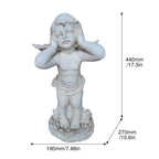 Winged Angel Covering Her Ears Resin Ornament