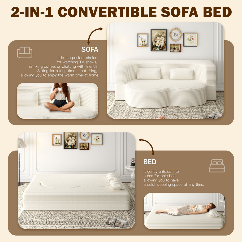 Modern Floor Sofa with 2 Pillows