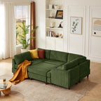Modern Modular Sectional Sofa - Green Upholstered
