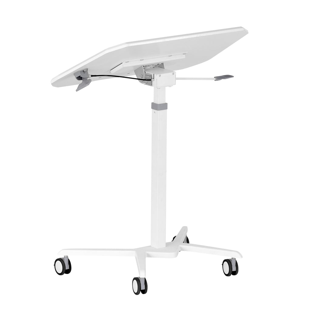 Techni Mobili White Sit to Stand Mobile Laptop Desk, Height Adjustable
