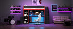 Gaming Loft Bed with Desk and Storage, LED Lights, Twin