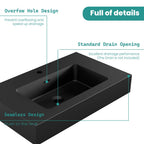 Matte Black Integrated Solid Surface Basin