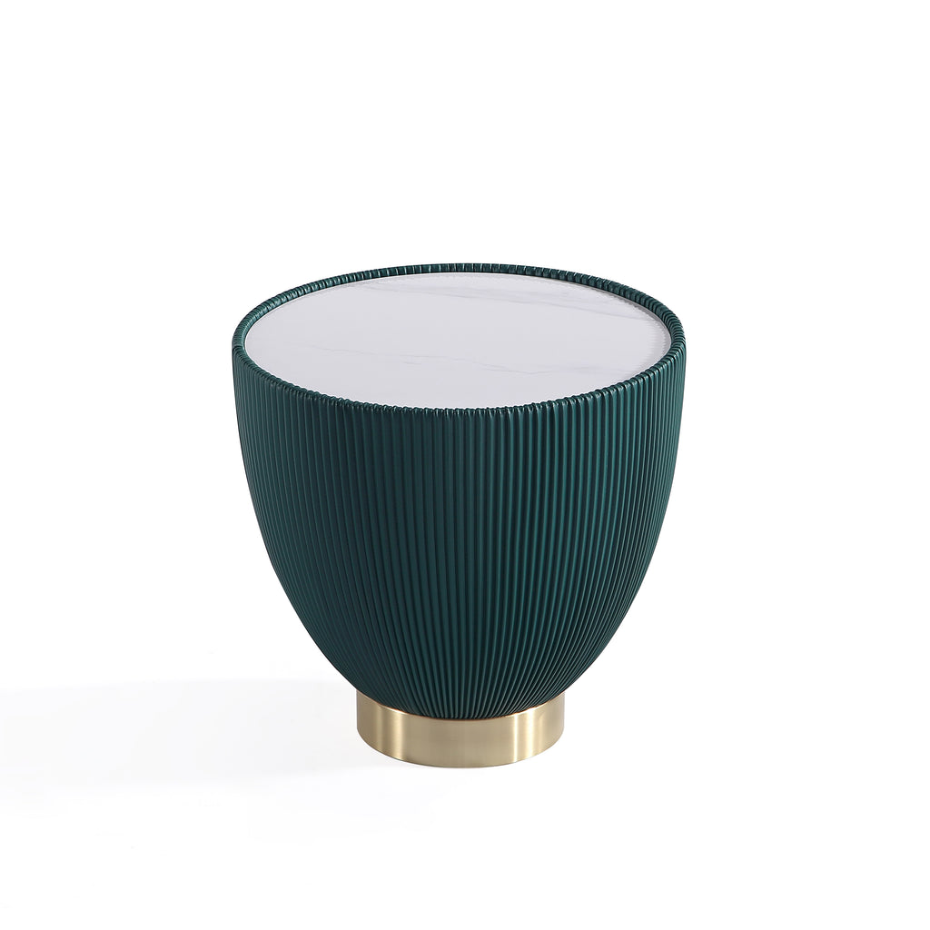 Anderson Sintered Stone Top Upholstered End Table