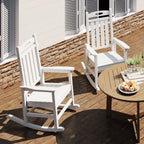 Outdoor Rocking Chair Set of 2, HDPE Patio Rocking Chair