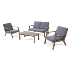Temecula Outdoor Acacia Wood 4-Seater Chat Set
